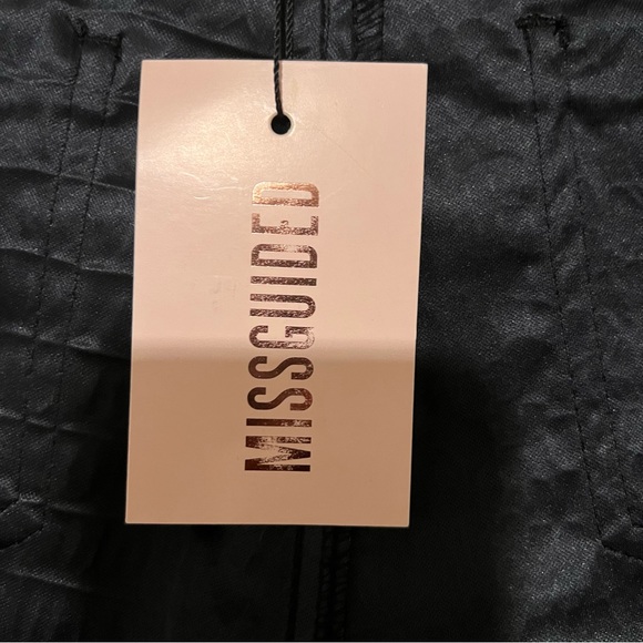 Tall Stassie X Missguided Croc Print Faux Black Leather Trousers - Picture 10 of 16